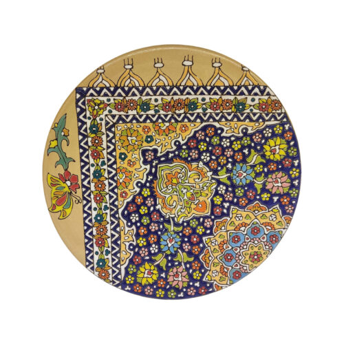 Minakari Décoratif sur Assiette en Céramique avec Art de l’Émaillage