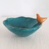 Bol décoratif en céramique artistique fait main avec design d'oiseau