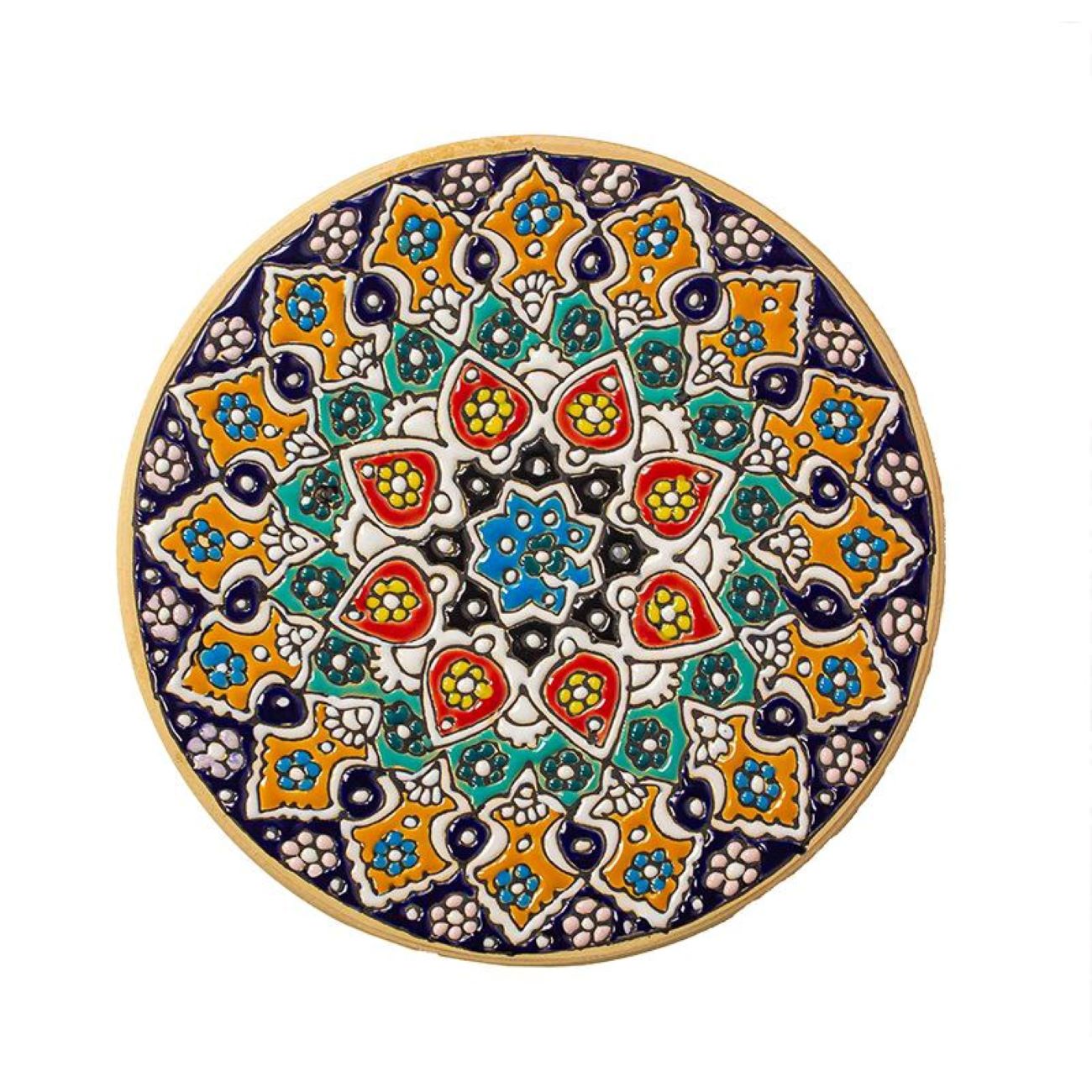 Assiette Décorative en Céramique avec Émail Art Persan Minakari Décoration Murale