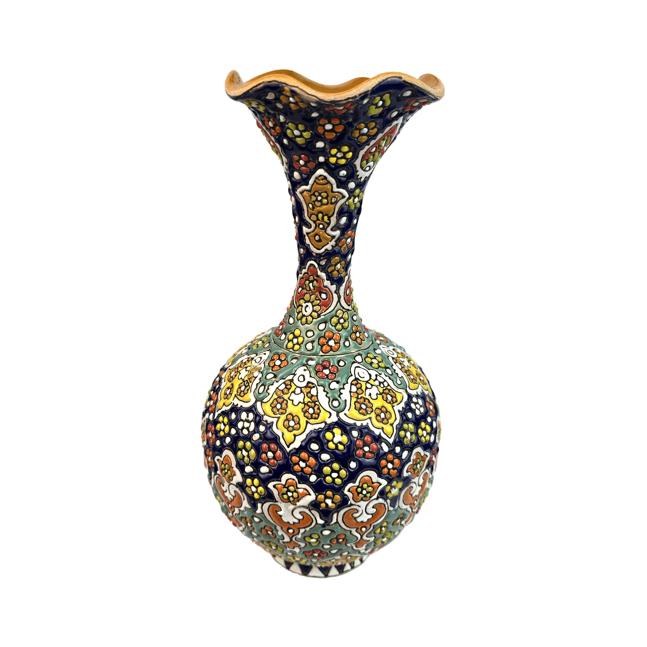 Vase en poterie décoratif avec émail Minakari peint à la main Art