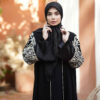 Abaya élégante coupe ample pour femmes musulmanes avec manches brodées
