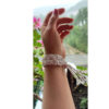 Embroidered Macrame Earrings & Bracelet Set Model Honey