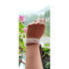 Embroidered Macrame Earrings & Bracelet Set Model Honey