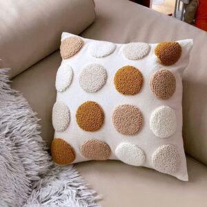 Housse de Coussin Punch Needle – Design Géométrique Housses de Coussin Brodé (Lot de 2)