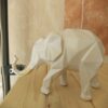 Figurine géométrique d'éléphant cubisme - Ornement en résine abstrait