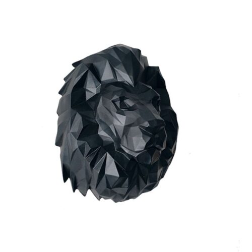 Figurine géométrique de tête de lion cubisme – Animal Leo pour décoration murale