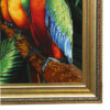 Hand-Knotted Persian Silk Pictorial Rug from Tabriz Two Parrots in the Jungle