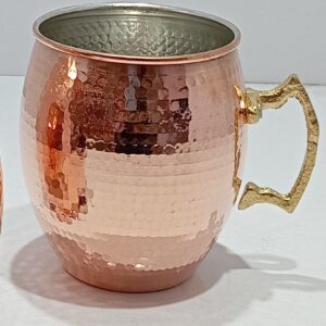 Tasse persane en cuivre – Fabriquée à la main avec anse pour boissons froides – Modèle Yas