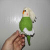Amigurumi Perruche Cockatiel Lutino à Face Blanche en Peluche – Jouet en Crochet Adorable et Détaillé