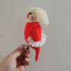 Amigurumi Perruche Cockatiel Lutino à Face Blanche en Peluche – Jouet en Crochet Adorable et Détaillé