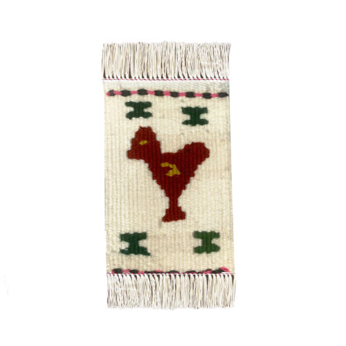 Sous-verre Kilim Persan Tissé à la Main avec Motif d’Oiseau (x3)