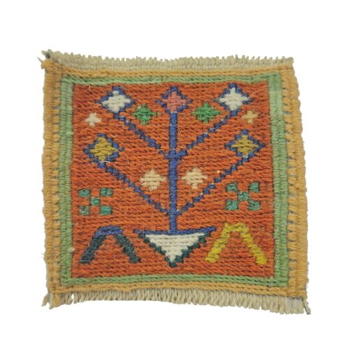 Sous-verre Kilim Persan en Laine Tissé à la Main Motif Géométrique
