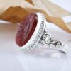 Bague en argent Agate Islamique pour homme Élégance Wali Allah Artisanale