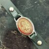 Bracelet islamique avec cuir et pierre agate avec calligraphie Ya Aba Saleh