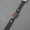 Bracelet en cuir islamique avec pierre agate et calligraphie Ya Hussain