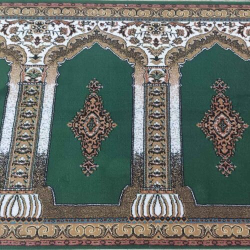 Tapis de Mosquée Islamique Couleur Verte – Revêtement de Sol Premium pour Masjid, 5 Mètres