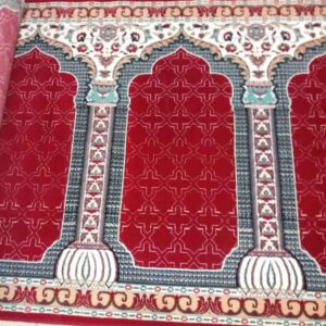 Tapis de Mosquée Islamique Couleur Rouge – Revêtement de Sol Premium pour Masjid, 5 Mètres