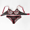Ensemble de lingerie soutien-gorge en dentelle & string Guipure pour femmes avec design Teddy