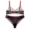 Ensemble de lingerie soutien-gorge en dentelle & string Guipure pour femmes avec design Teddy