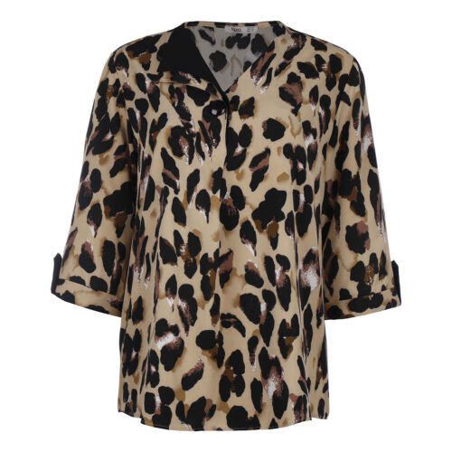 Blouse à manches longues pour femmes avec design léopard