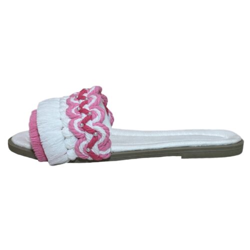 Pantoufles Macramé Boho Chic Plates pour Femmes Modèle Fleur