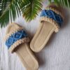 Pantoufles Macramé Boho Chic à Talon Compensé pour Femmes