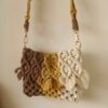 Sac bandoulière macramé tissé à la main pour femmes, modèle Leaf