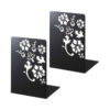 Metal Art Bookend for Shelf Decor with Floral Design