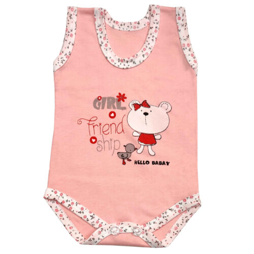 Body nouveau-né fille modèle Ours rose
