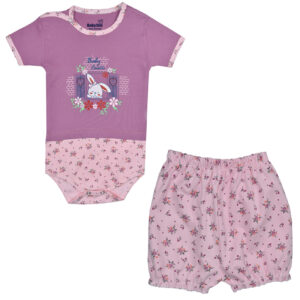 Body nouveau-né fille avec short fleuri