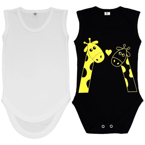 Ensemble de 2 bodies sans manches pour nouveau-né avec design girafe