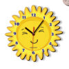 Horloge Murale en Bois Non Tictac pour Chambre d'Enfant avec Design de Petit Soleil