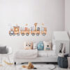 Autocollant mural pour chambre de bébé – Design train d’animaux