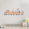 Autocollant mural pour chambre de bébé – Design train d’animaux