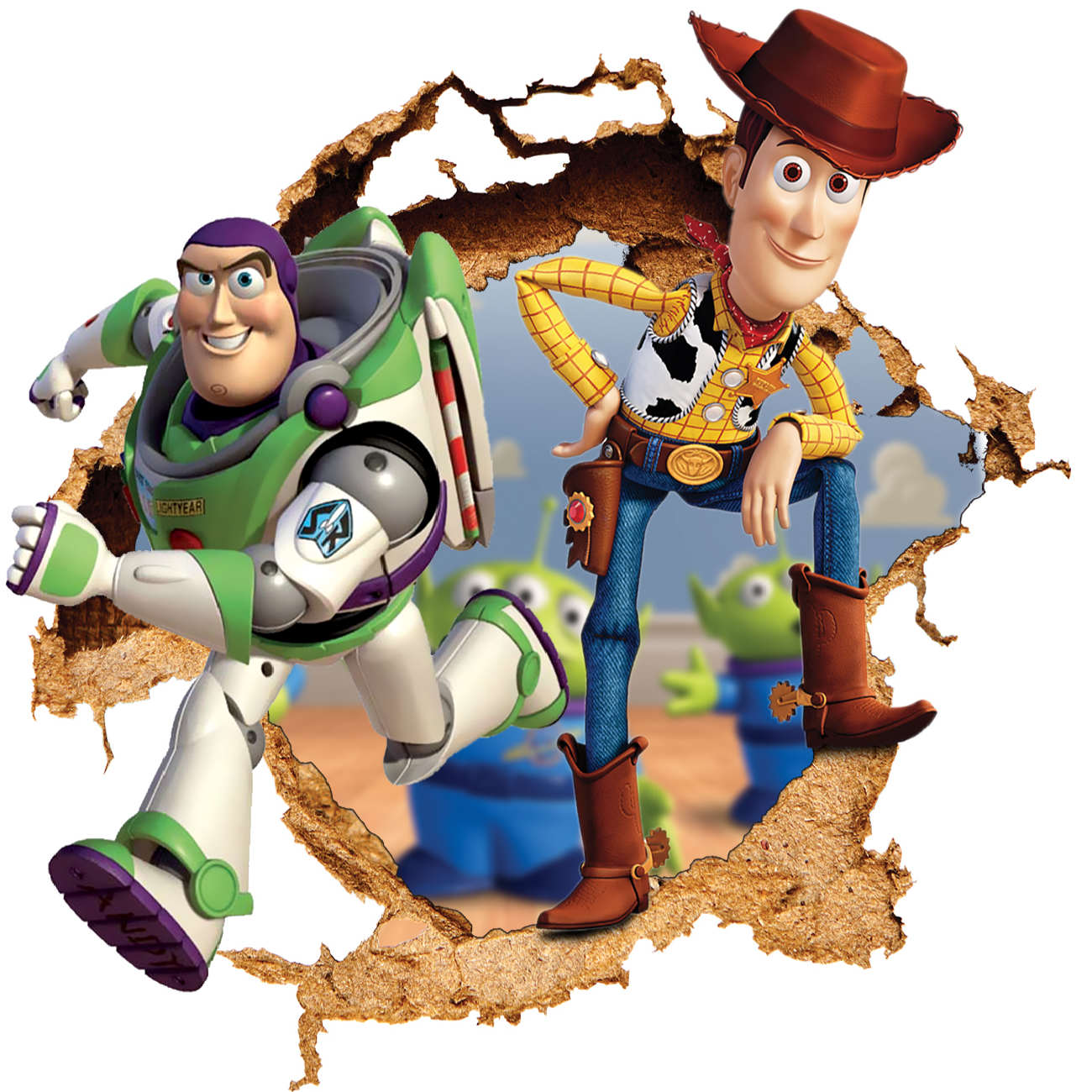 Autocollant mural 3D pour chambre de bébé – Design Toy Story