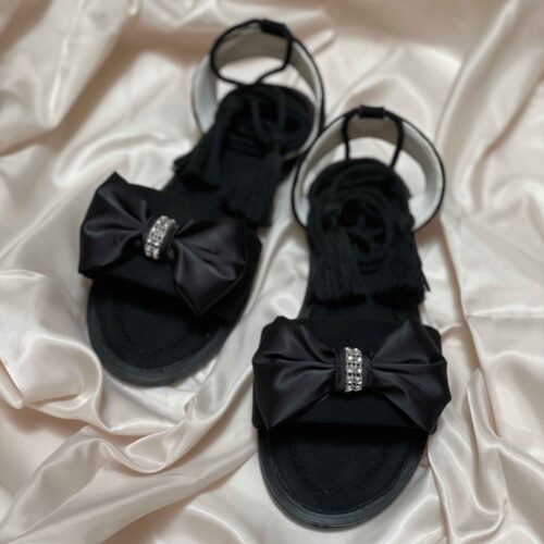 Sandales Plates Casual à Bout Ouvert pour Femmes Modèle Nœud