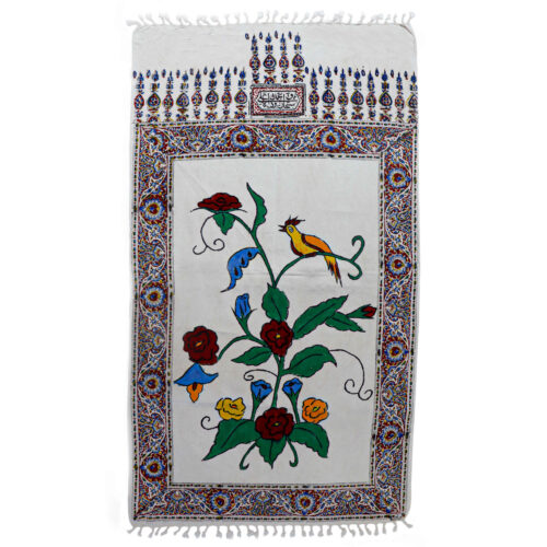 Tapis de prière imprimé bloc Kalamkari, Sajadah avec design Booteh Paisley