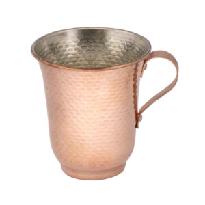 Tasse persane en cuivre – Fabriquée à la main avec anse pour boissons froides – Martelée Reza