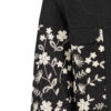 Manto persan brodé avec design floral pour femmes en noir