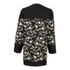 Manto persan brodé avec design floral pour femmes en noir