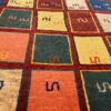 Tapis Gabbeh Persan en laine authentique tissé à la main, à carreaux