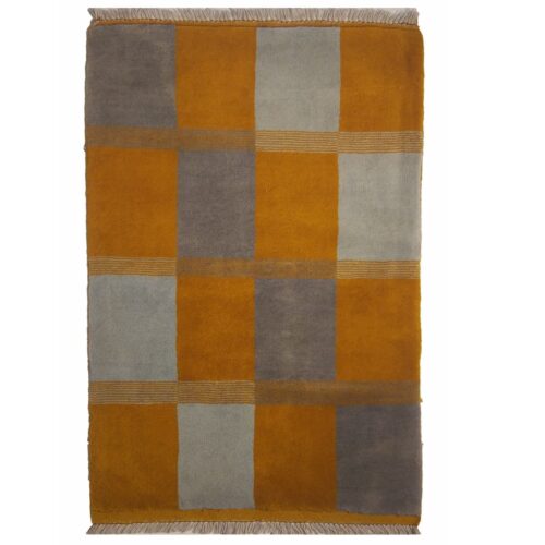 Tapis Gabbeh Persan en laine authentique tissé à la main dans le Fars, à carreaux