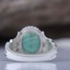 Bague en Argent avec Émeraude Verte Persane pour Homme Fabriquée à la Main Modèle Bahar