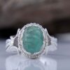 Bague en Argent avec Émeraude Verte Persane pour Homme Fabriquée à la Main Modèle Bahar