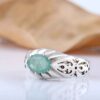 Bague en Argent avec Émeraude Verte Persane pour Homme Fabriquée à la Main Modèle Ellipse
