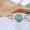 Bague en Argent avec Émeraude Verte Persane pour Homme Fabriquée à la Main Modèle Ellipse