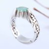 Bague en Argent avec Émeraude Verte Persane pour Homme Fabriquée à la Main Modèle Ellipse