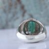 Bague en Argent avec Émeraude Verte Persane pour Homme Fabriquée à la Main Modèle Tear