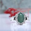 Bague en Argent avec Émeraude Verte Persane pour Homme Fabriquée à la Main Modèle Zambia