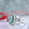 Bague en Argent avec Émeraude Verte Persane pour Homme Fabriquée à la Main Modèle Zambia